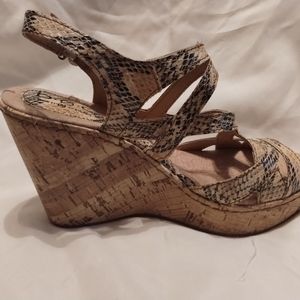 Faux snake skin wedges